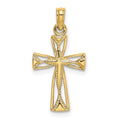 14K Cut-Out Cross w/ Triangle Ends Charm