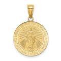 14K Polished and Satin Miraculous Medal Charm