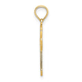 14K Cut-Out and Flat Cross W/ Flower Charm
