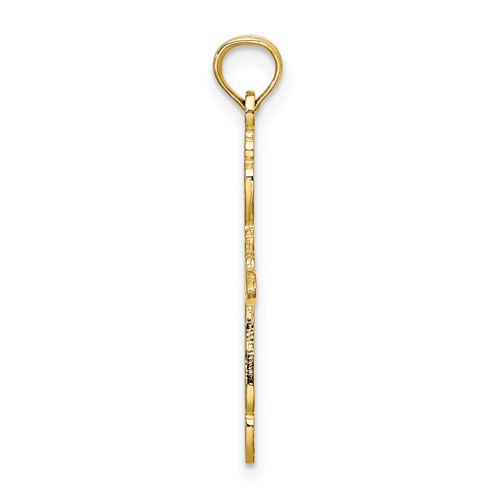 14K Polished and Cut-Out Cross Charm