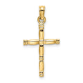 14K 3-D Polished Cross Charm