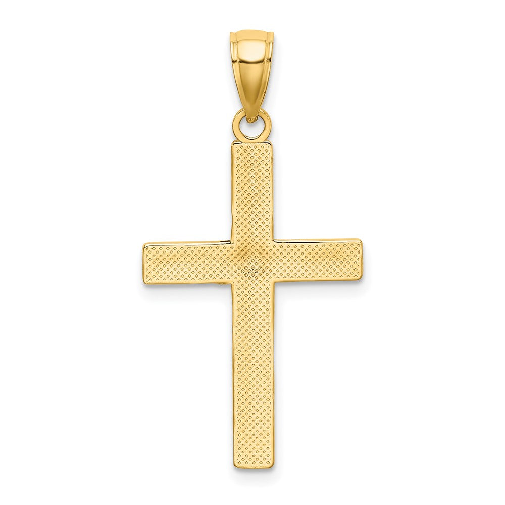 14K Tubular Cross Charm