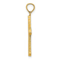 14K Solid Beaded Cross Charm