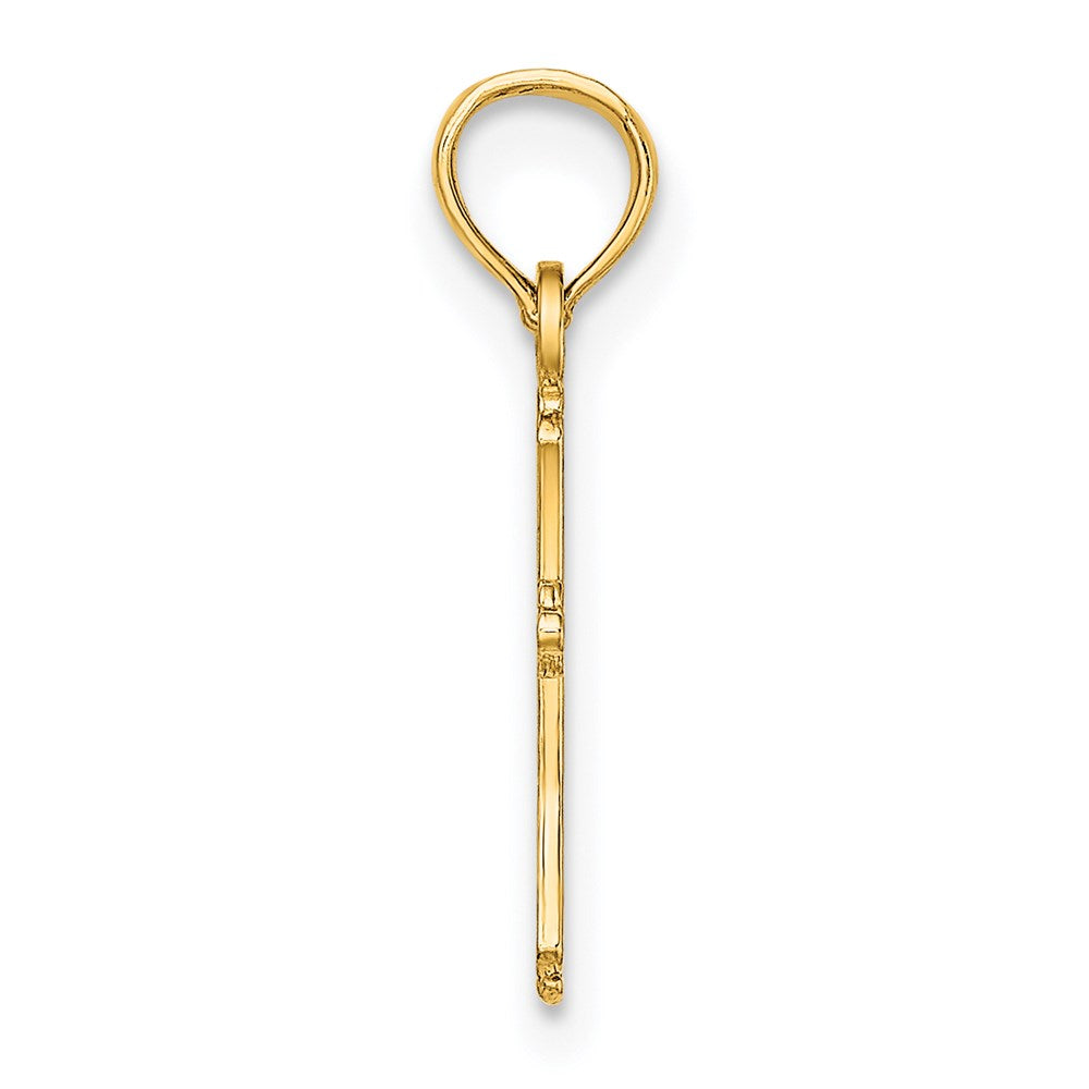 14K Textured Mini Cross Charm