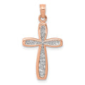 14K Rose w/ White Rhodium Filigree Center Border
