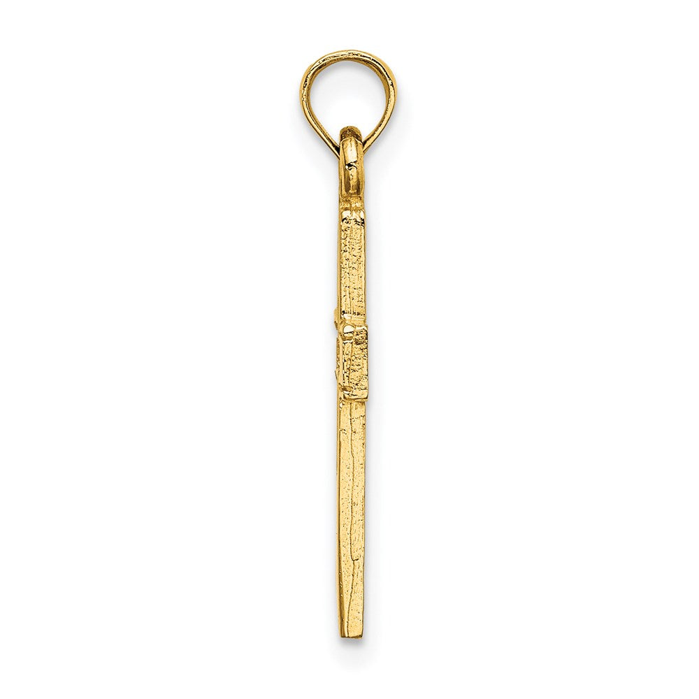 14K Polished and Cut-Out Cross Charm
