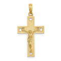 14K Cut-Out Heart w/I LOVE JESUS on Reverse Crucifix Charm