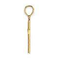 14K Beaded and Polished Cross Charm