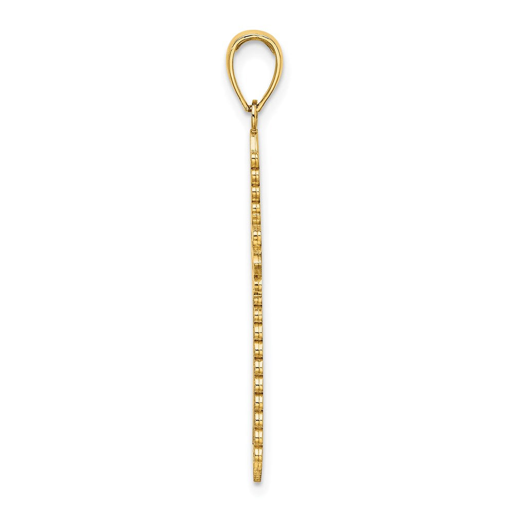 14K w/ Lace Border Cross Charm