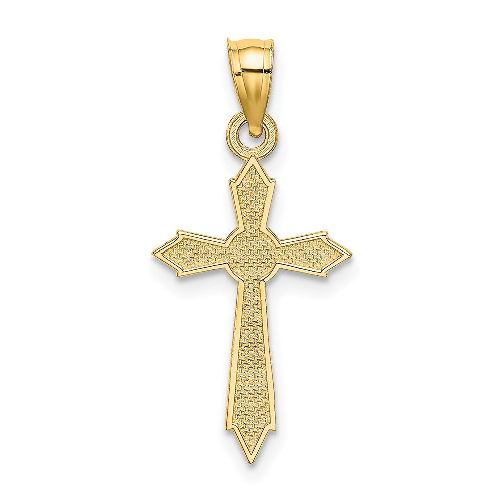 14K w/ Engraved Edges Cross Charm