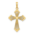 14K Cross w/ Heart Center Charm