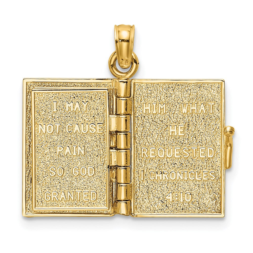 14K 3-D w/ Moveable Pages Prayer Of Jabez Book Charm