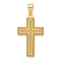 14K Block Cross Charm