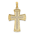 14K D/C W/Satin Edge Lattice Cross Charm