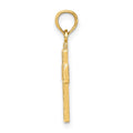 14K Cut-Out Heart Design Cross Charm