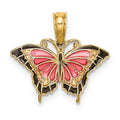 14K Small Enameled Pink Butterfly