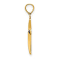 14K Blue Enameled Tapered Cross Charm