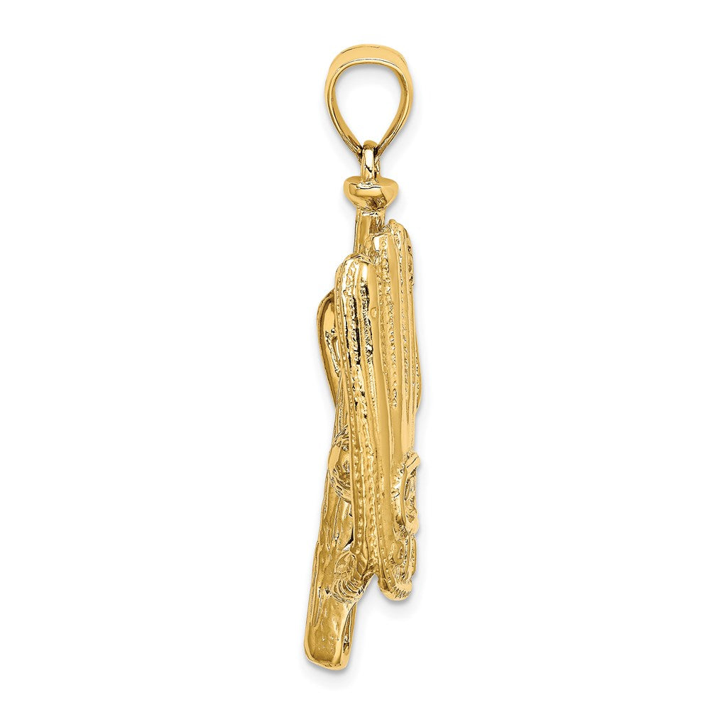14K 3-D Baseball Glove, Bat and Ball Charm