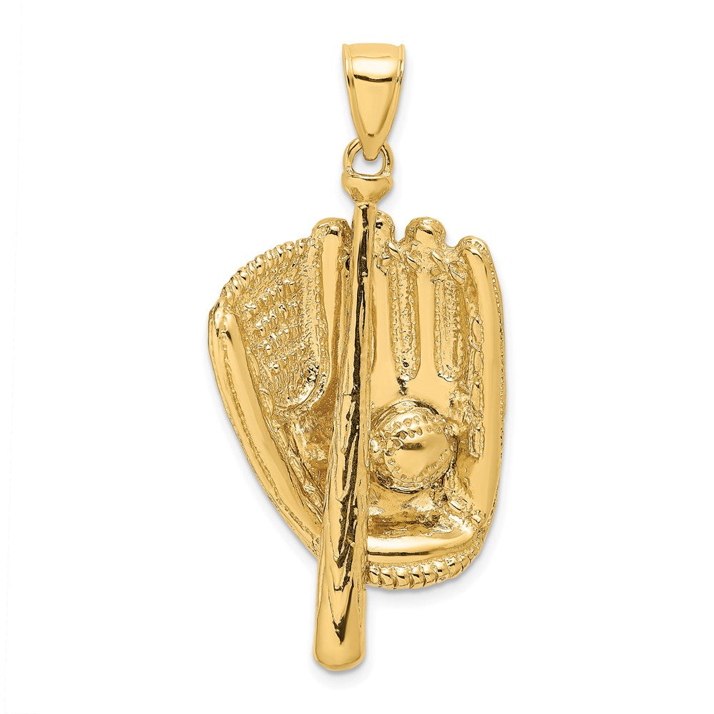 14K 3-D Baseball Glove, Bat and Ball Charm