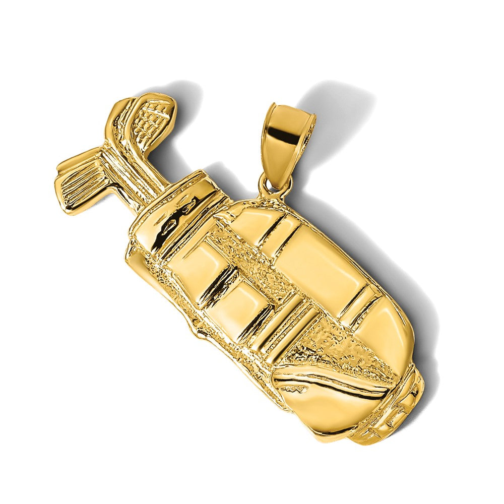 14K 2-D and Polished Golf Bag Charm