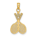14K Double Tennis Racket w/ Ball Charm