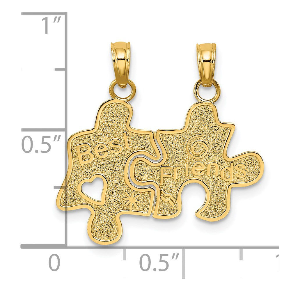 14K BEST FRIENDS Break-apart Puzzle Pieces Charm
