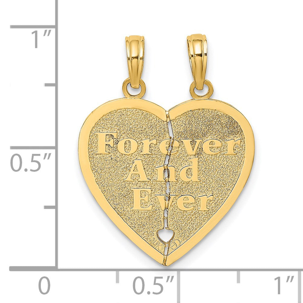 14k FOREVER AND EVER Break-Apart Heart Charm