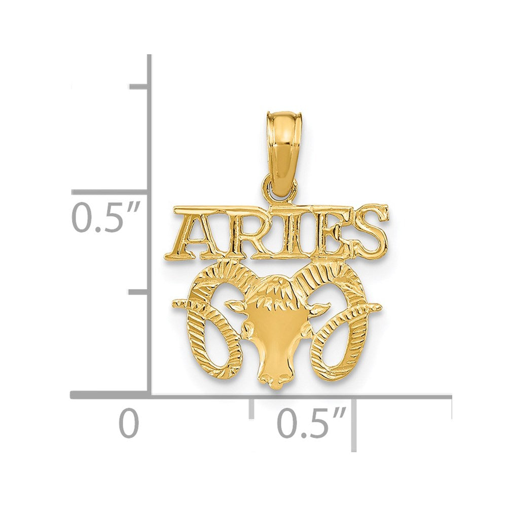14K ARIES Zodiac Charm