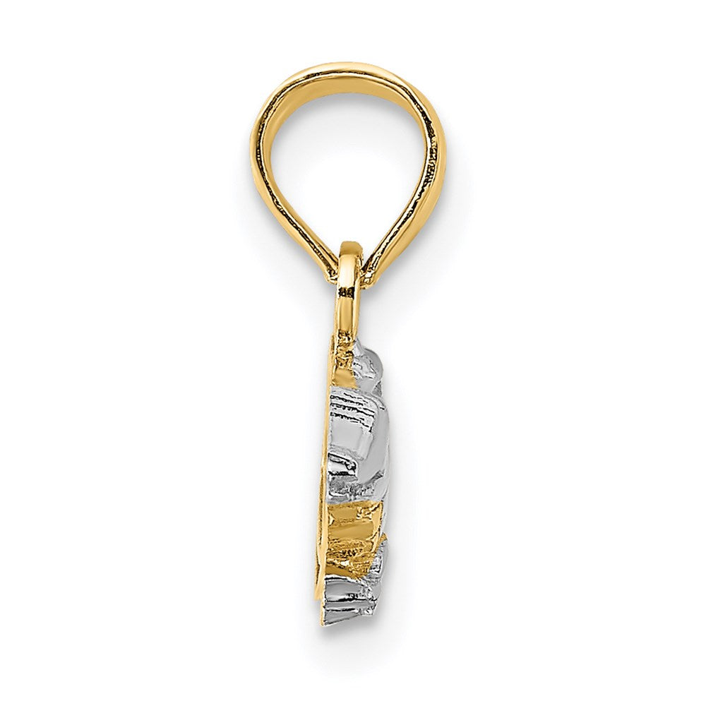 14k w/Rhodium 2-D Alligator Charm