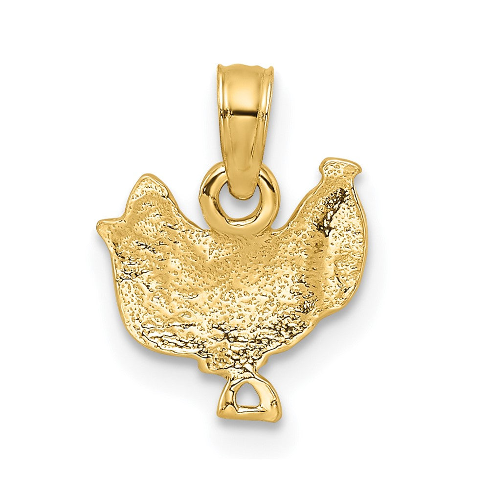 14k with White Rhodium Saddle Pendant