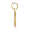 14k w/ Rhodium Cowboy Boot Charm