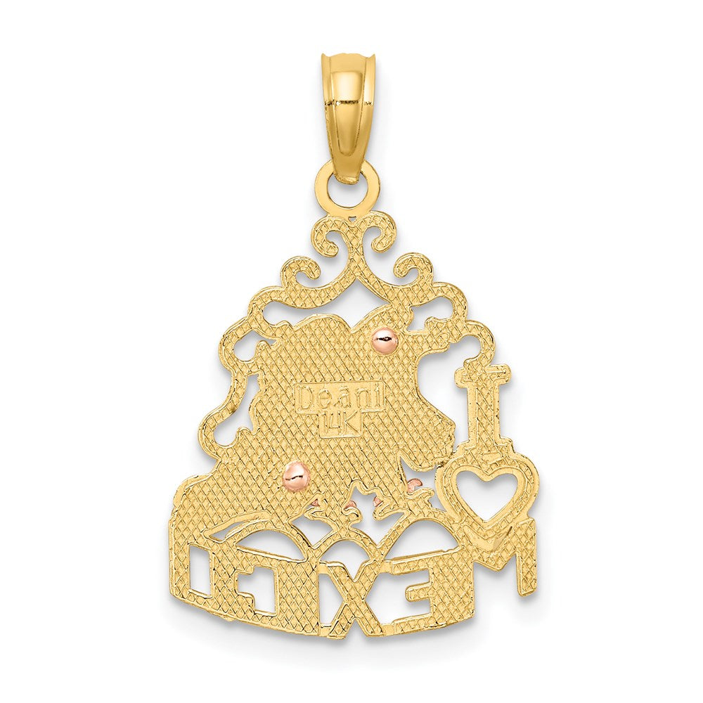 14k Two-tone I HEART MEXICO w/ Eagle Charm