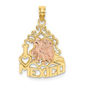14k Two-tone I HEART MEXICO w/ Eagle Charm