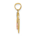 14k Two-tone White Rhodium #1 GRANDMA In Heart Charm
