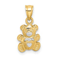 14k w/Rhodium Teddy Bear Charm