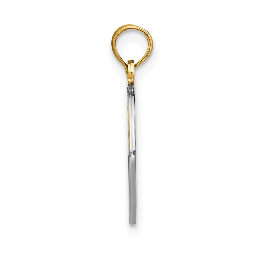 14k w/Rhodium Tree of Life in Round Frame Charm