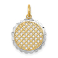 14K w/Rhodium D/C Sunflower Pendant Charm