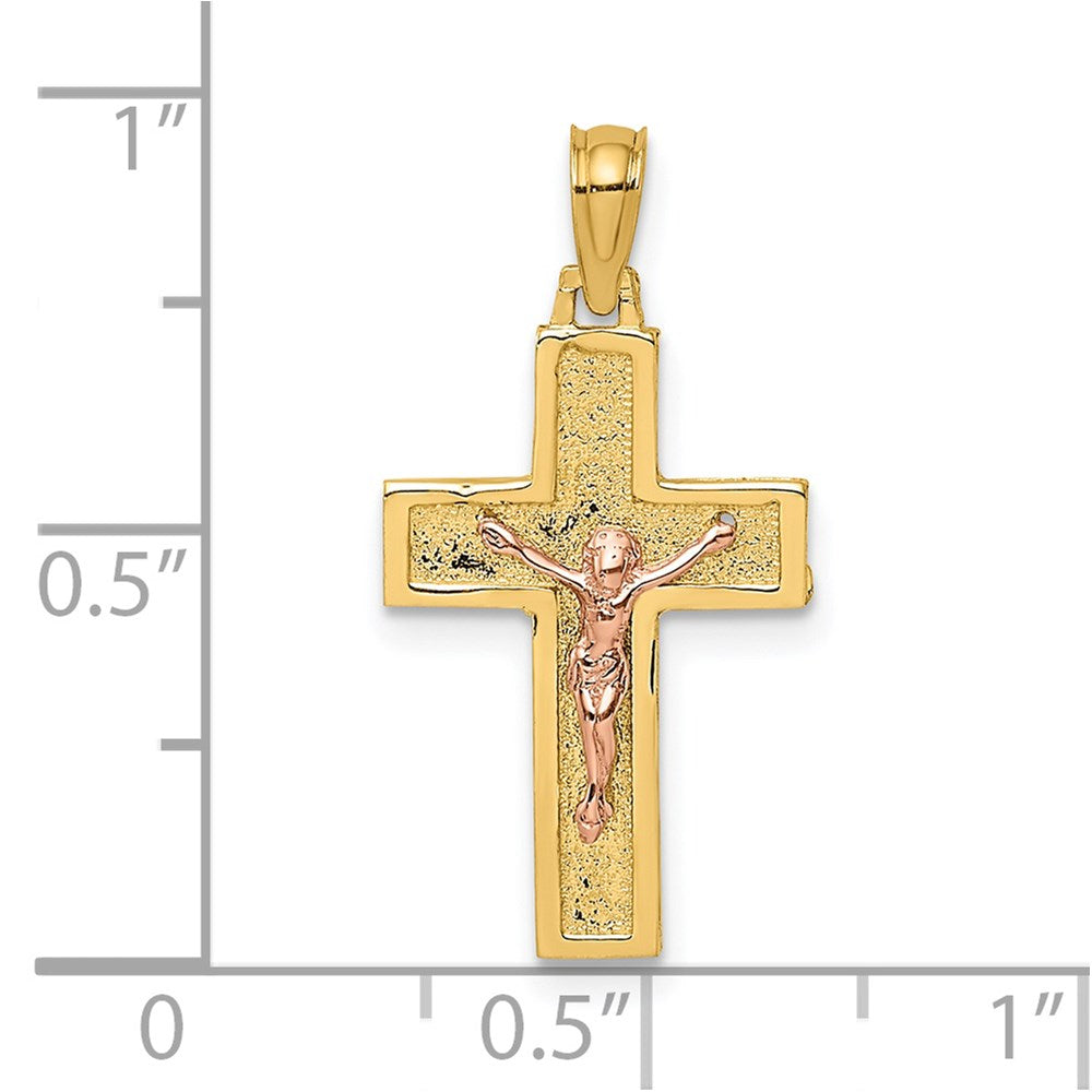 14K Two-Tone Latin Crucifix Charm