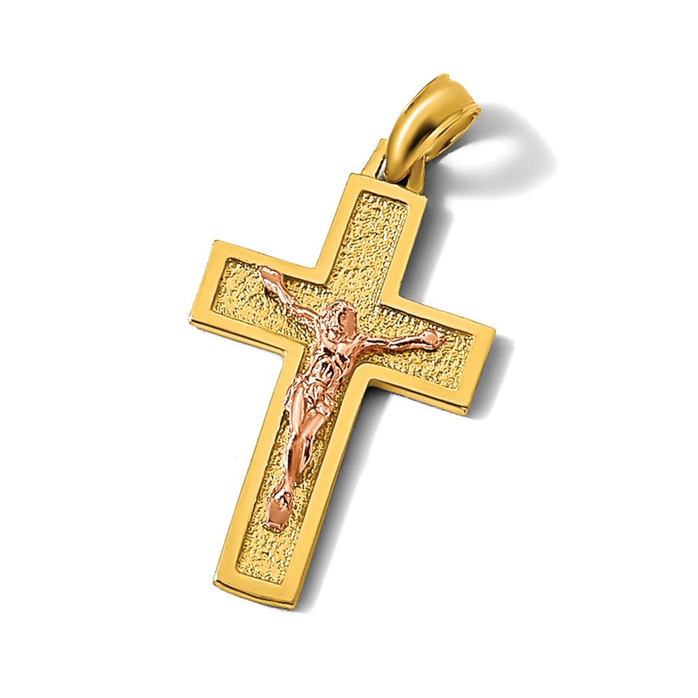 14K Two-Tone Latin Crucifix Charm