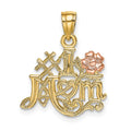 14k Two-Tone #1 MOM w/ Flower Charm