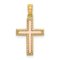 14k Two-tone Polished Cross Charm