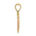 14k Two-tone w/White Rhodium AMOR Heart w/Doves Charm
