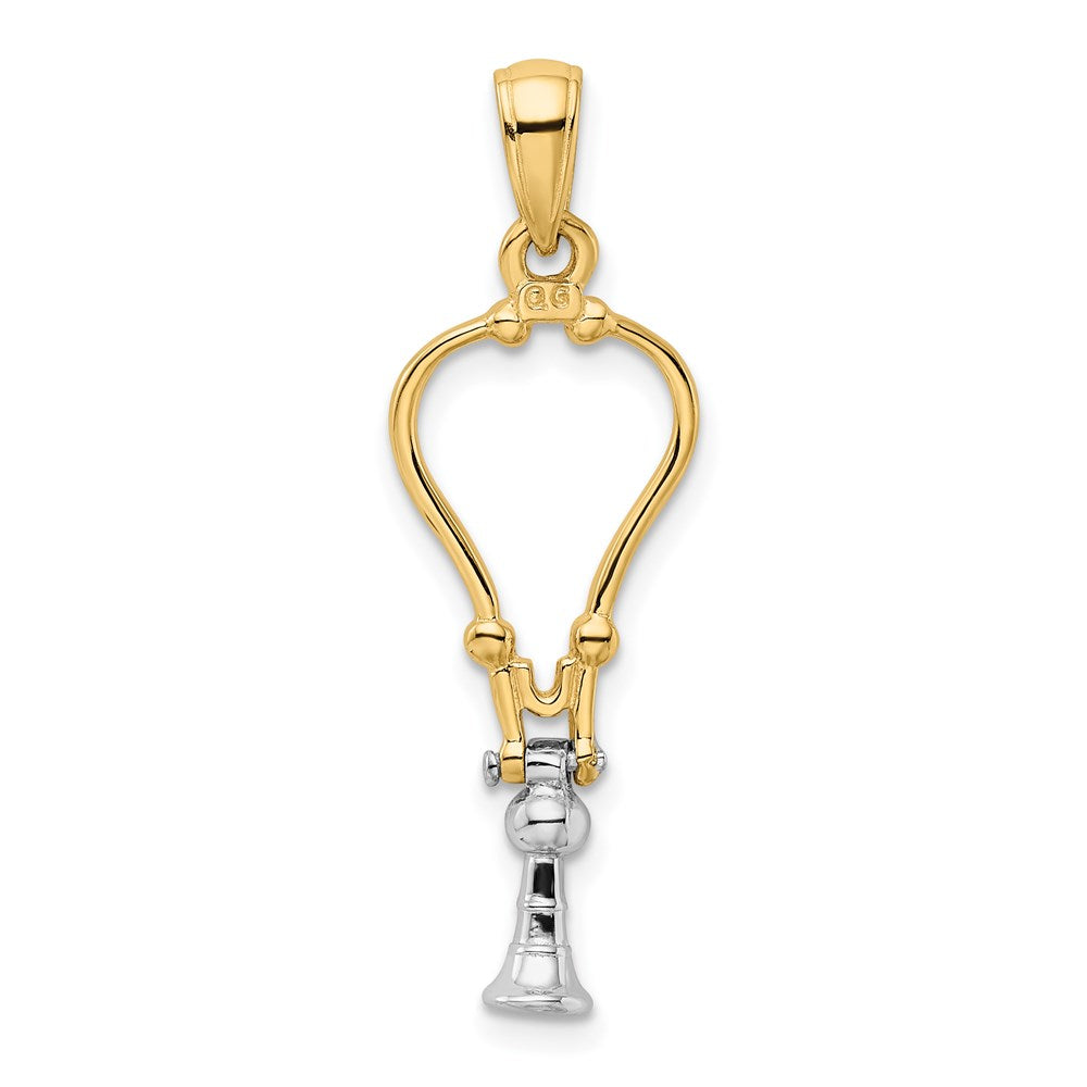 14k Two-Tone 3-D Stethoscope Pendant