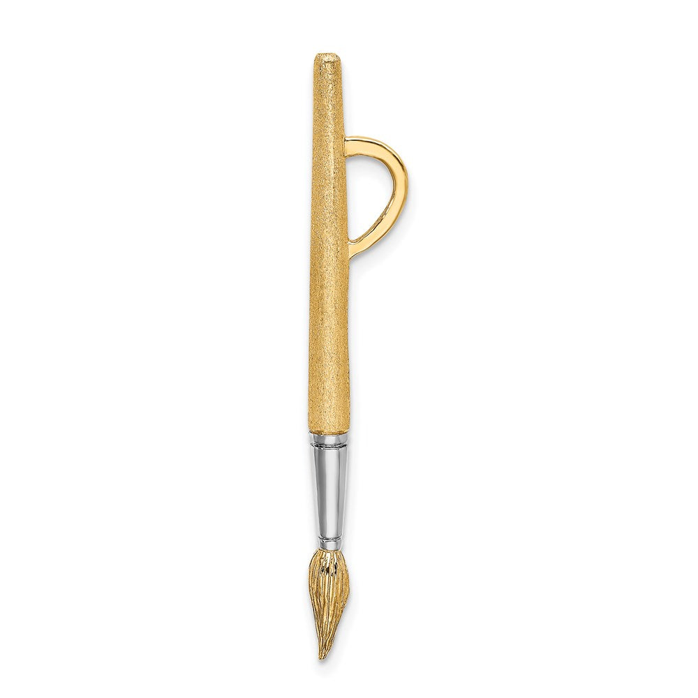 14K w/Rhodium 3-D Water Paint Brush Charm