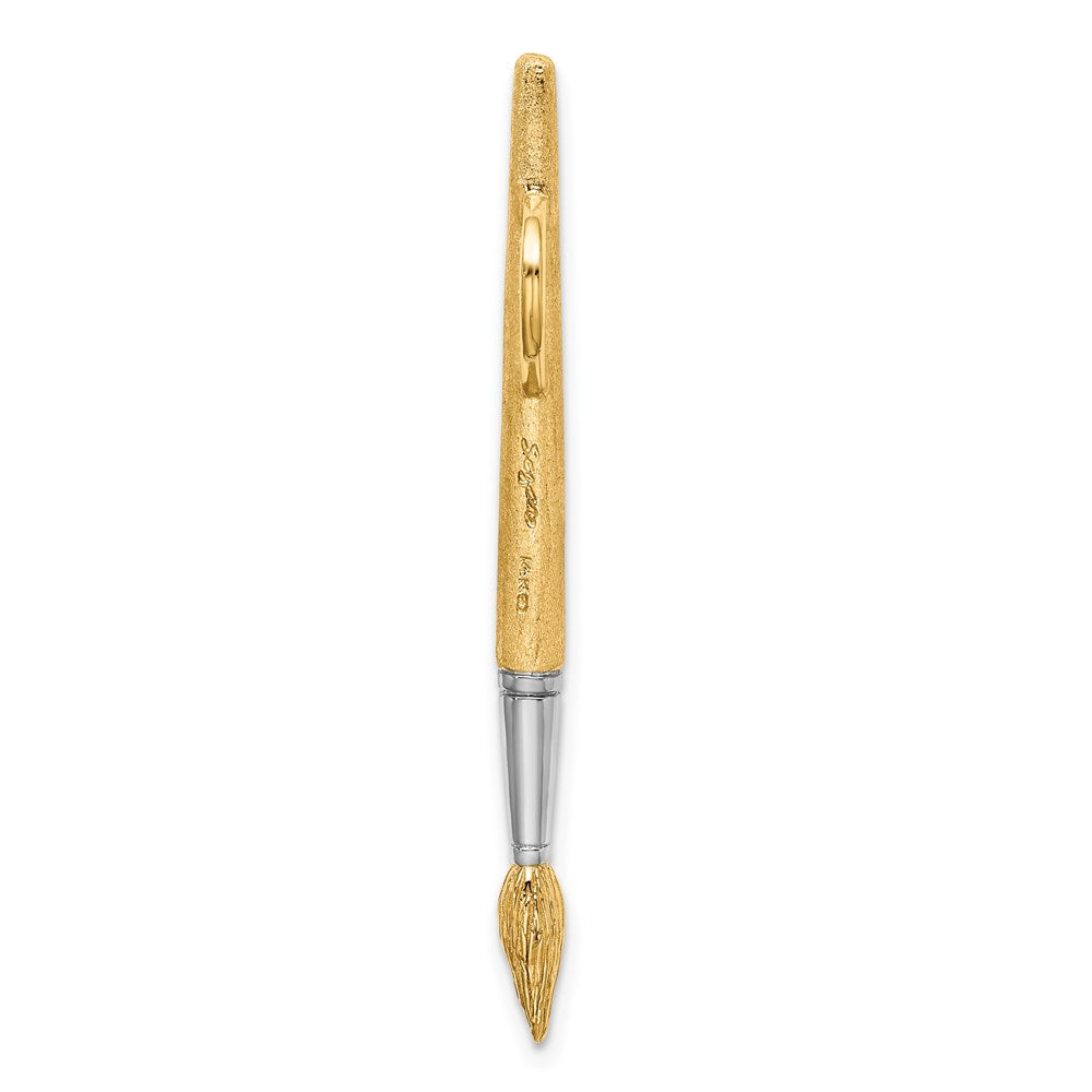 14K w/Rhodium 3-D Water Paint Brush Charm