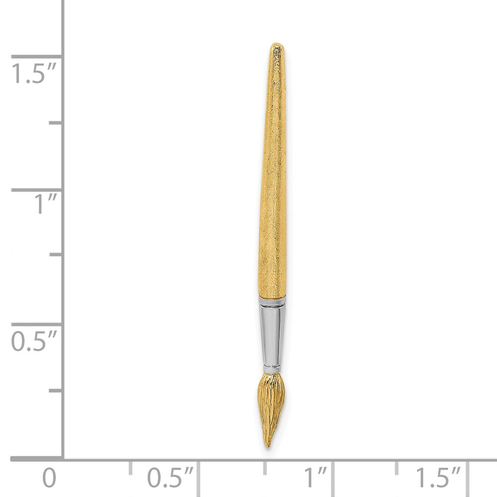 14K w/Rhodium 3-D Water Paint Brush Charm