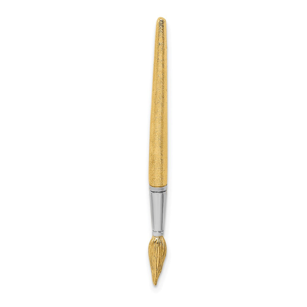14K w/Rhodium 3-D Water Paint Brush Charm