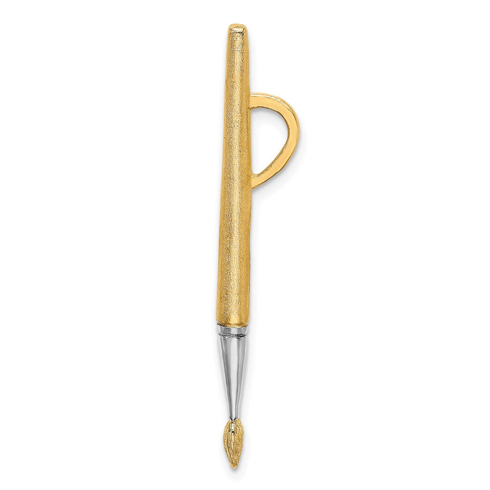 14K w/Rhodium 3-D Oil Paint Brush Charm