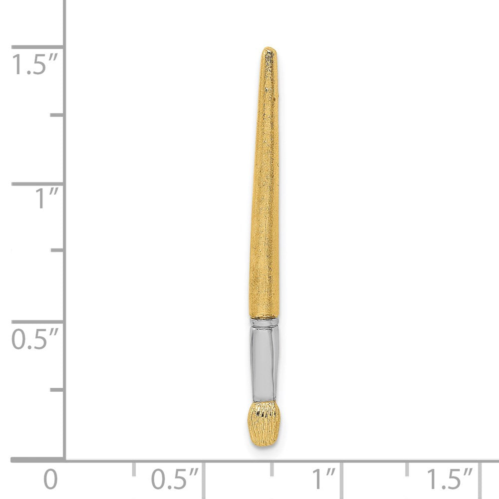 14K w/Rhodium 3-D Oil Paint Brush Charm