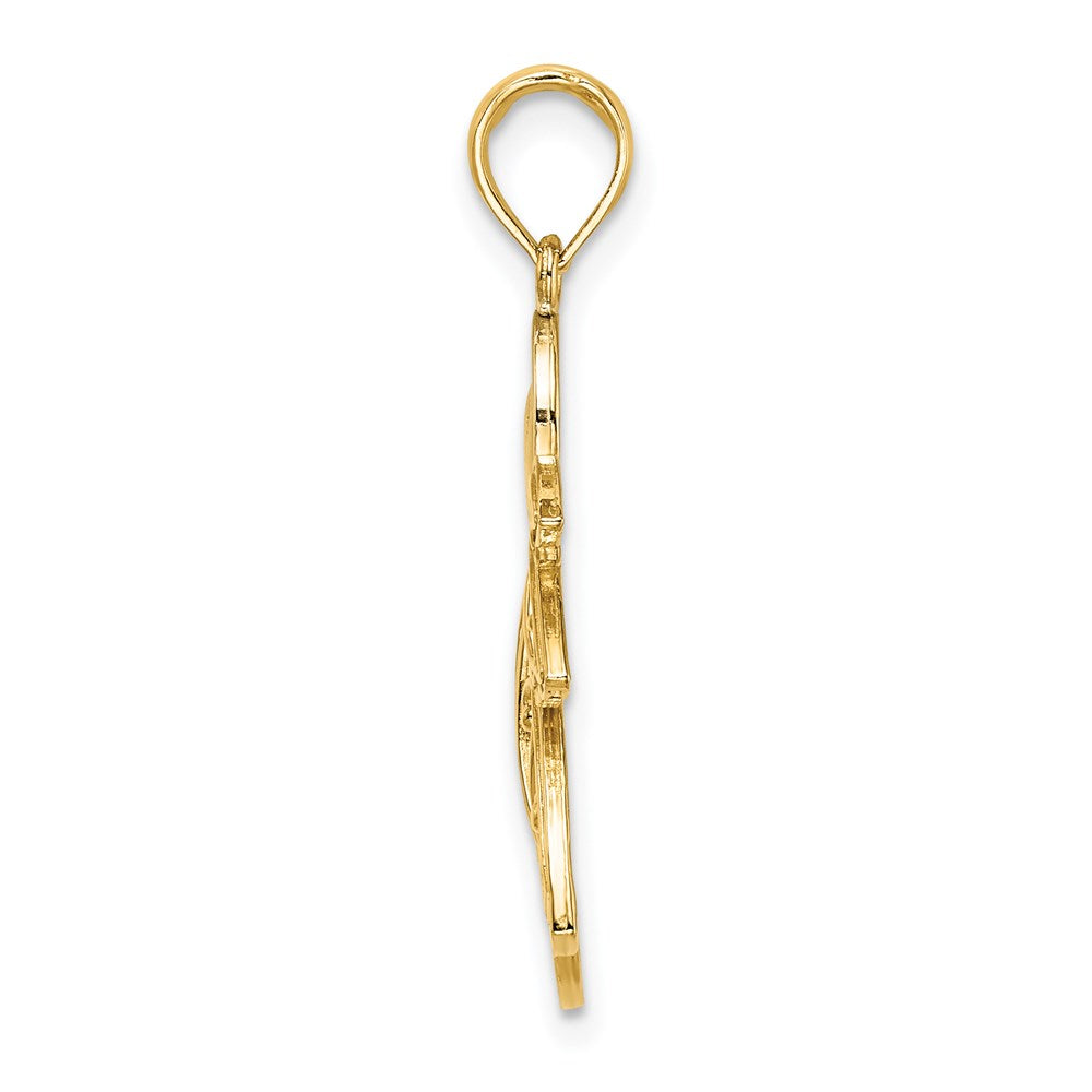 14K W/ Rhodium Flying Angel Charm